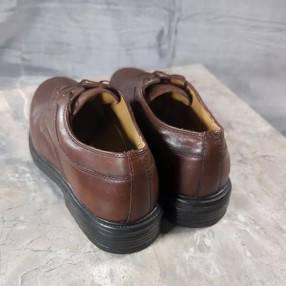 Nunn Bush Mens Size‎ 9 M Brown Leather Plain Toe Upper Oxford Lace Up 81105-51